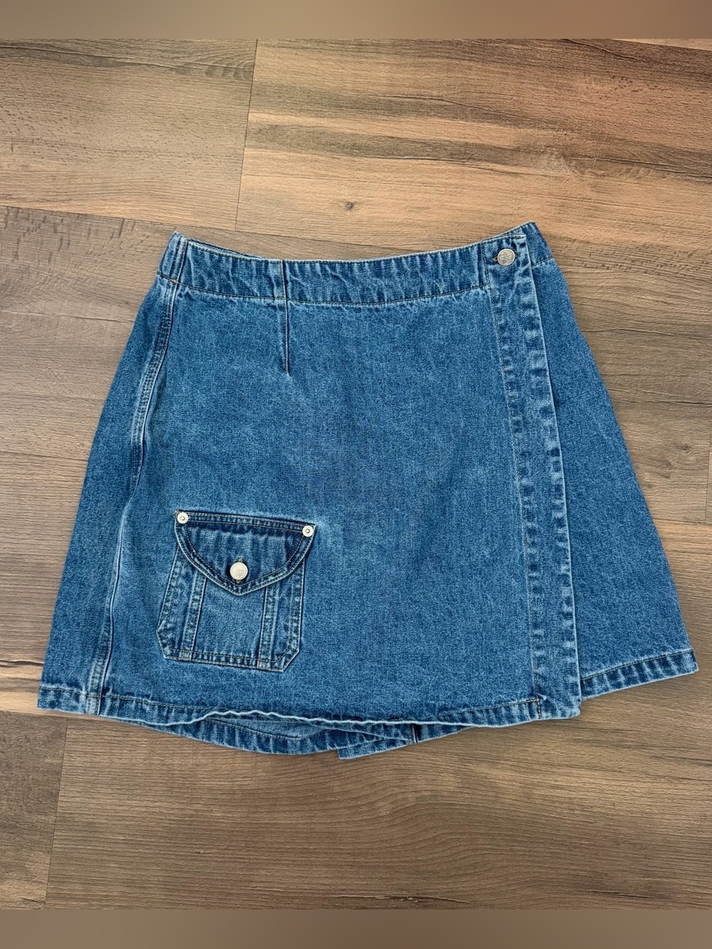 Vintage 90s Kathy Ireland Medium Wash Denim Skort Size 9/10
